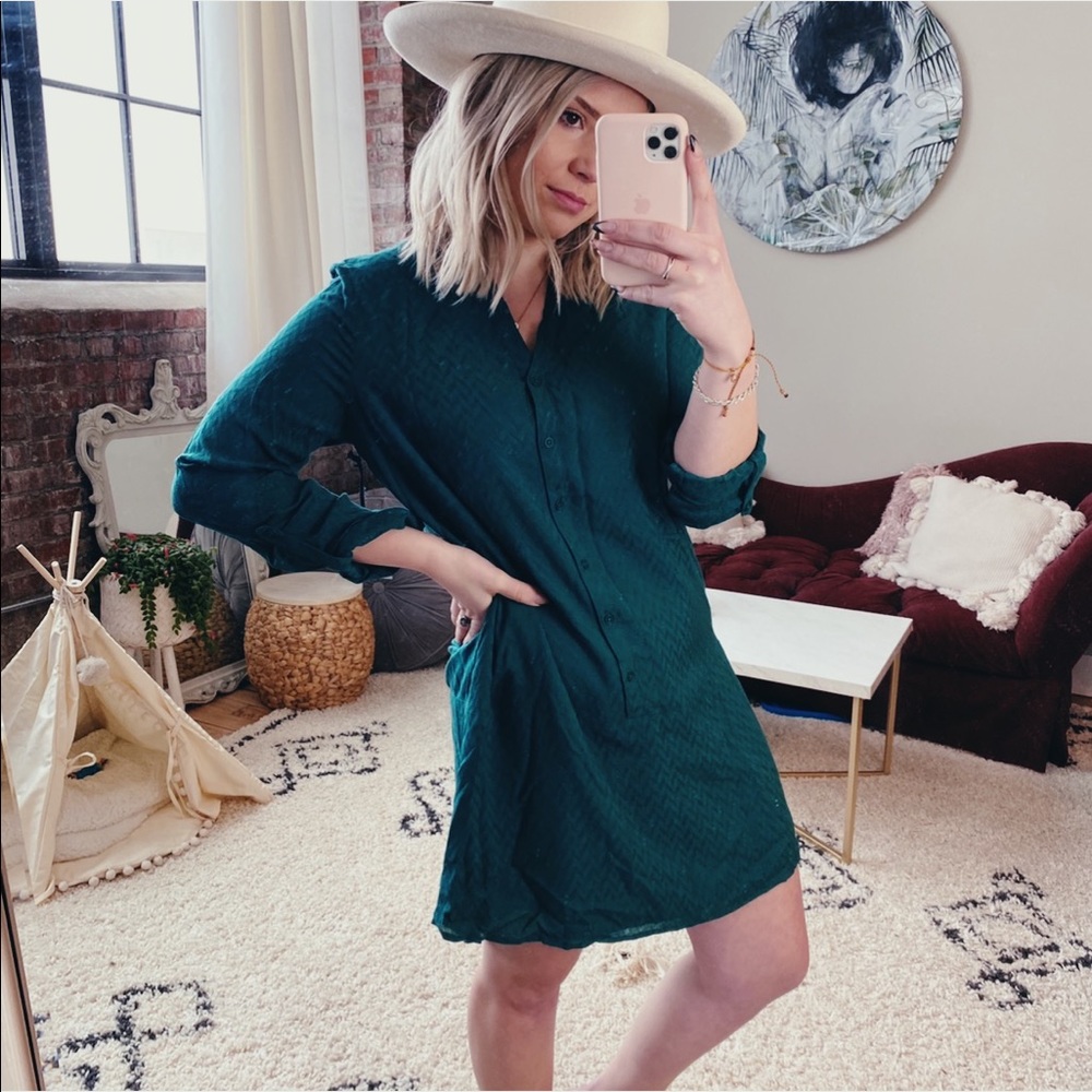 NWT Kelly green jack shirt dress basic light